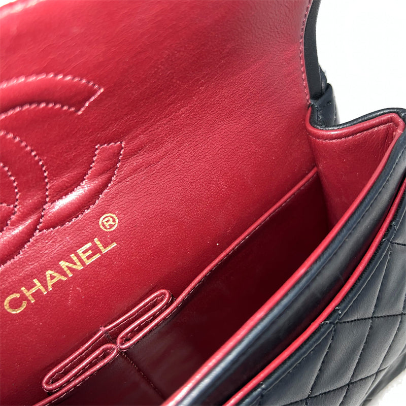 Chanel Vintage Small Classic Flap CF in Black Lambskin GHW