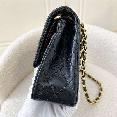 Chanel Vintage Small Classic Flap CF in Black Lambskin GHW