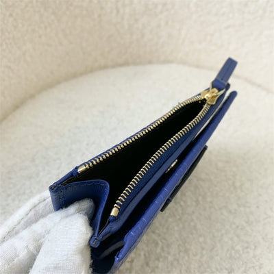 Gucci GG Bifold Wallet in Blue Calfskin and LGHW