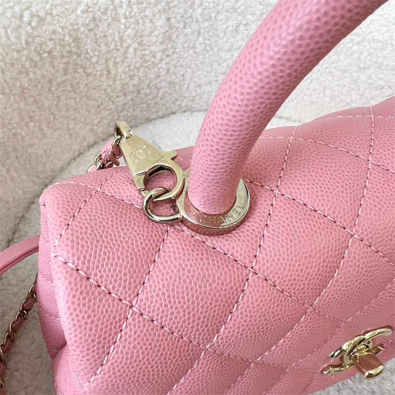 Chanel Small (24cm) Coco Handle in Pink Caviar GHW