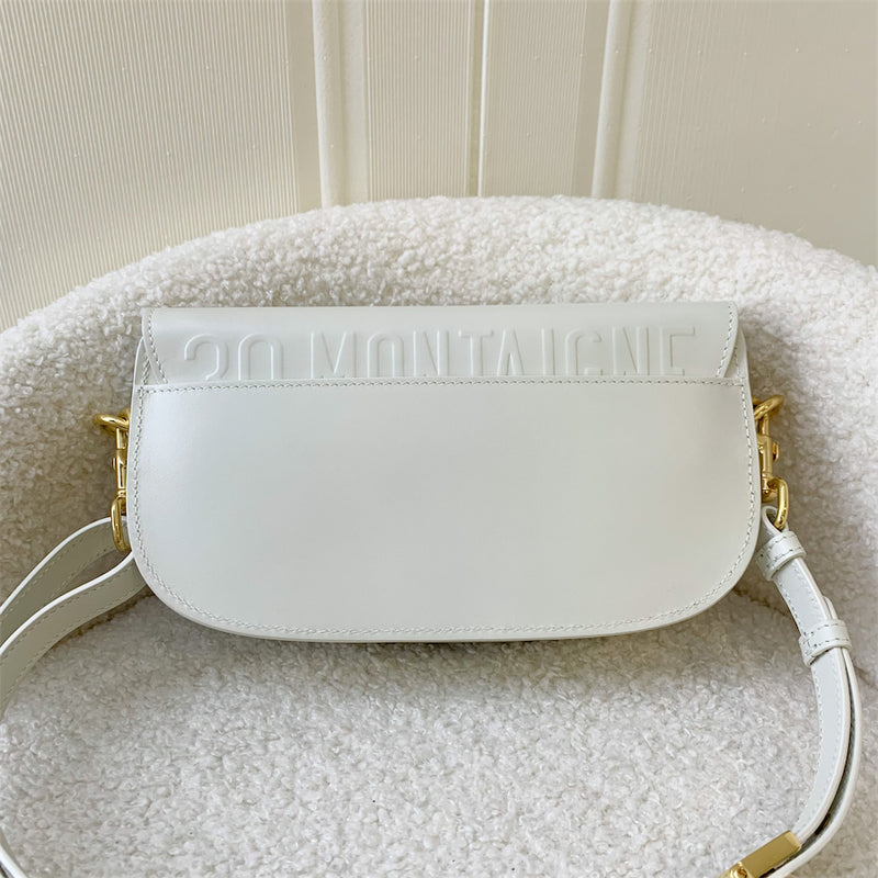 Dior Bobby East West Bag in Latte (Ivory) Box Calfskin and AGHW