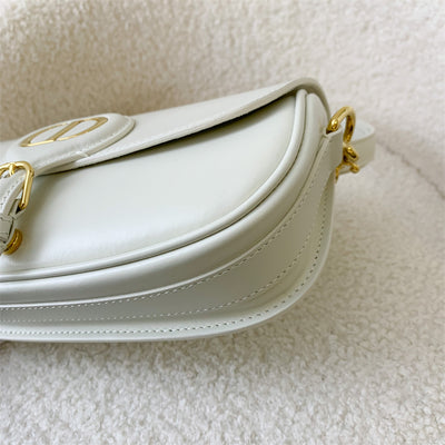 Dior Bobby East West Bag in Latte (Ivory) Box Calfskin and AGHW