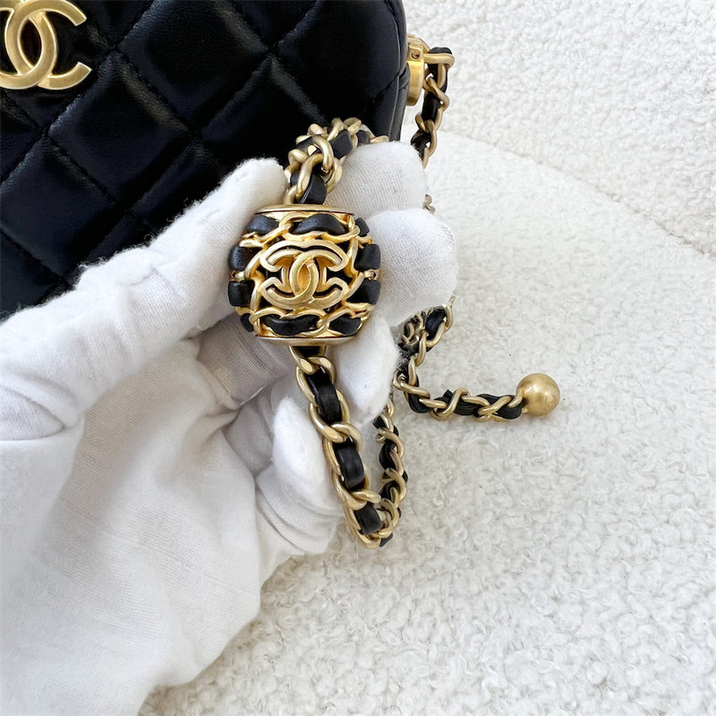 Chanel 22S Pearl Crush Camera Bag in Black Lambskin AGHW