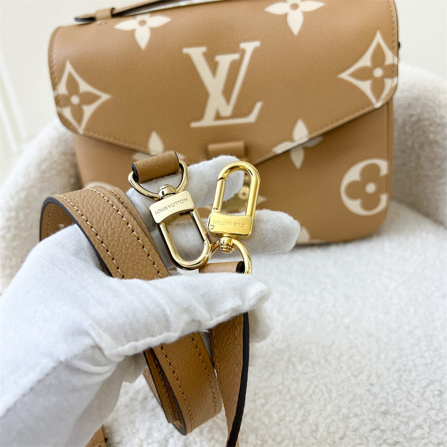 Louis Vuitton Pochette Metis Monogram Empreinte Creme Beige/Caramel For  Women, Women… in 2023