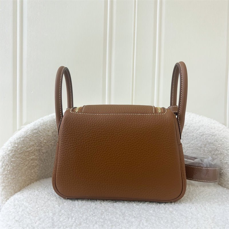 Hermes Mini Lindy in Gold Clemence Leather GHW