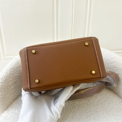 Hermes Mini Lindy in Gold Clemence Leather GHW