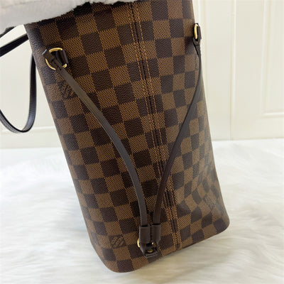 LV Neverfull MM in Damier Ebene Canvas, Rose Ballerine Interior and GHW