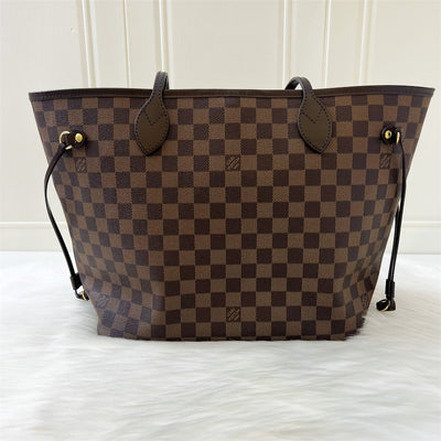 LV Neverfull MM in Damier Ebene Canvas, Rose Ballerine Interior and GHW