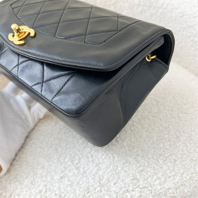 Chanel Small (22cm) Diana Flap in Black Lambskin 24K GHW