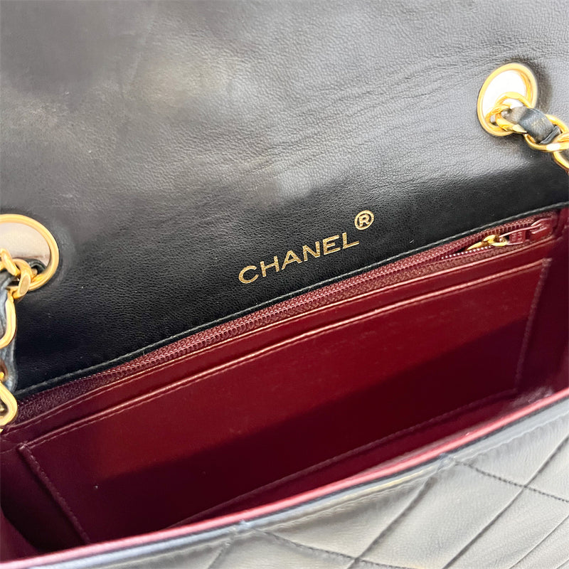 Chanel Small (22cm) Diana Flap in Black Lambskin 24K GHW