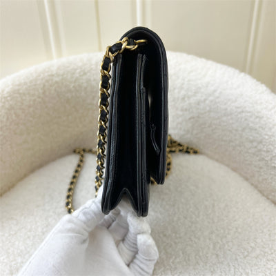 Chanel Pearl Crush Wallet on Chain WOC in Black Lambskin AGHW