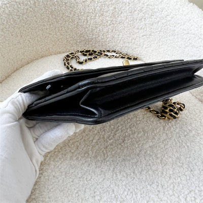 Chanel Pearl Crush Wallet on Chain WOC in Black Lambskin AGHW