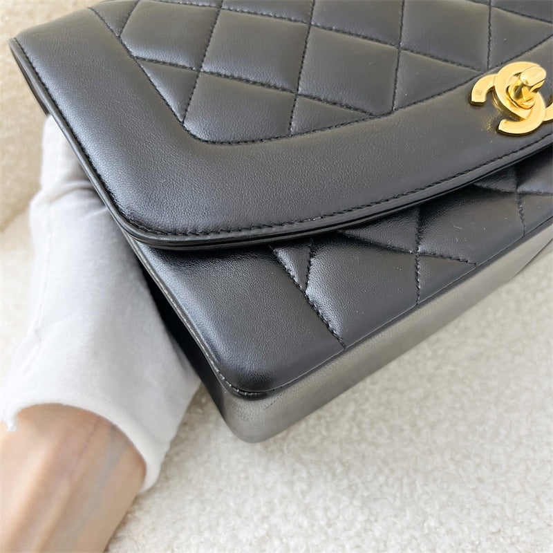 Chanel Vintage Medium Diana Flap in Black Lambskin and 24K GHW