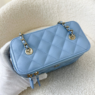 Chanel 22S Small Vanity in Sky Blue Caviar LGHW