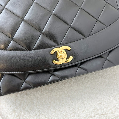 Chanel Vintage Medium Diana Flap in Black Lambskin and 24K GHW