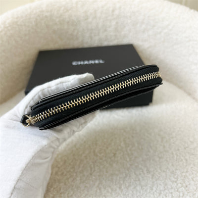 Chanel 22S Zipped Wallet / Coin Purse in Black Caviar LGHW