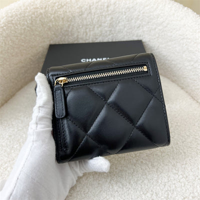 Chanel 19 Trifold Compact Wallet in 22A Black Lambskin AGHW