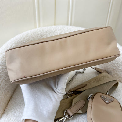 Prada Re-Edition 2005 Shoulder Bag in Beige Nylon and SHW
