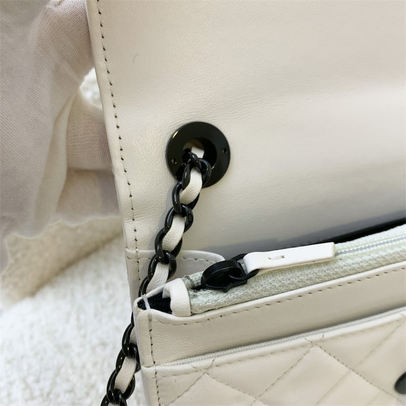 Chanel Trendy CC Wallet on Chain WOC in White Lambskin Black Hardware