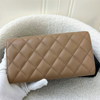 Chanel Classic Long Wallet in Beige Caviar LGHW