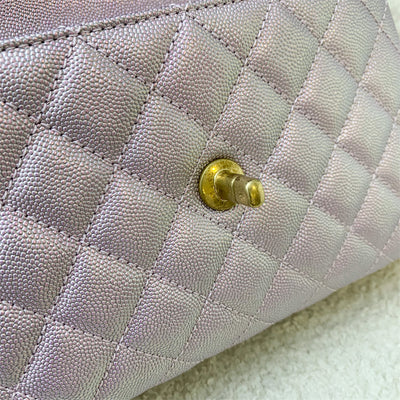 Chanel Small 24cm Coco Handle in 22P Purple Iridescent Caviar AGHW