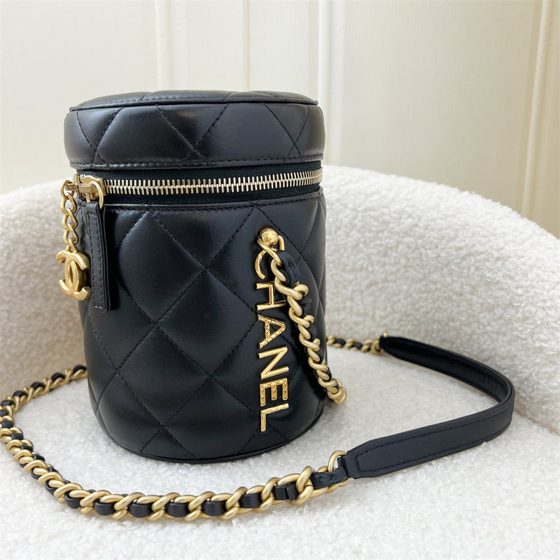 Chanel 21K Small Vanity in Black Lambskin AGHW