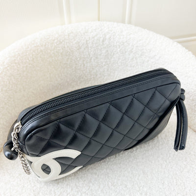 Chanel Cambon Clutch Bag in Black Lambskin SHW