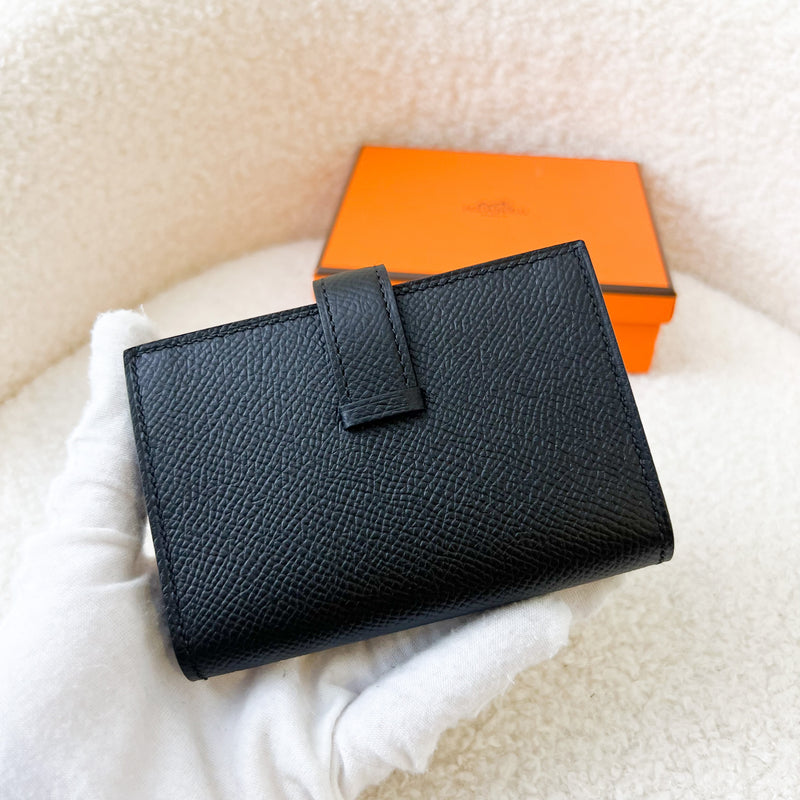 Hermes Bearn Card Holder So Black in Black Epsom Leather BHW