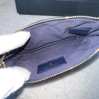 Chanel Classic Mini O-Case in Navy Caviar LGHW