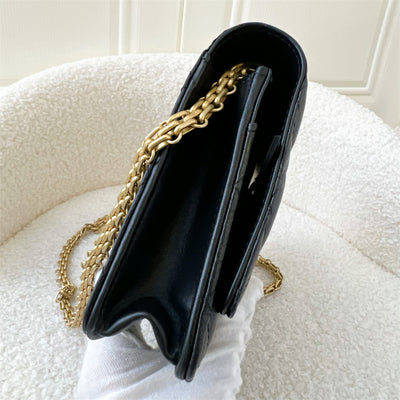 Chanel Reissue Wallet on Chain WOC in Black Distressed Leather AGHW