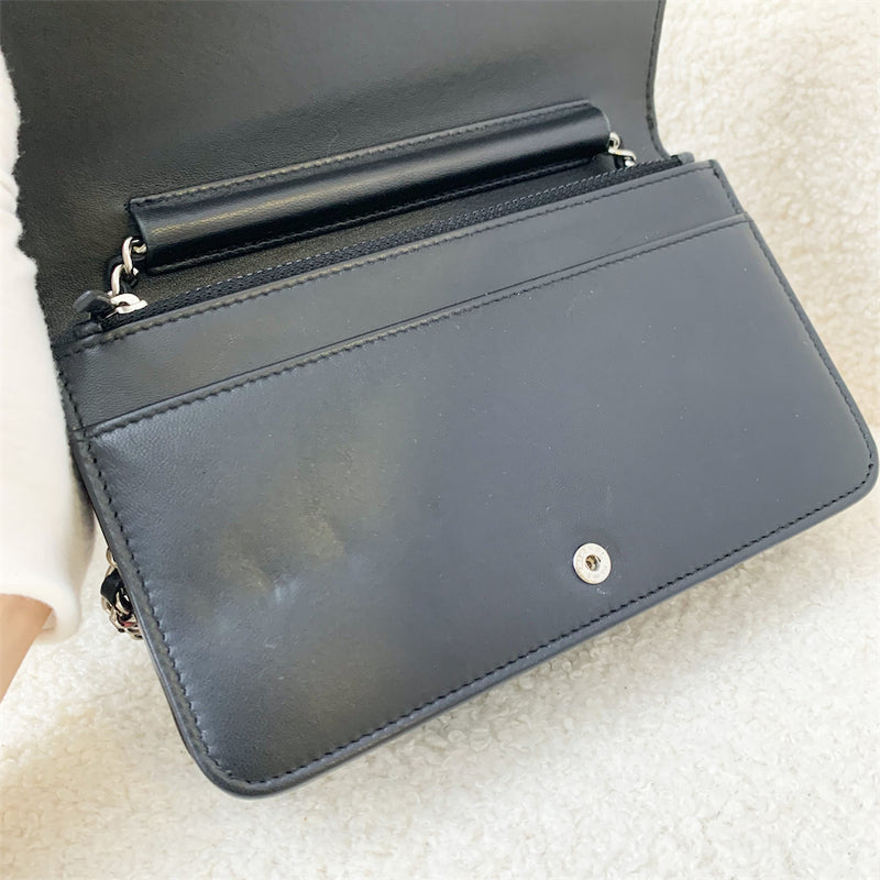 Chanel Seasonal Full Flap Wallet on Chain WOC in Black Lambskin SHW