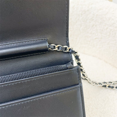 Chanel Seasonal Full Flap Wallet on Chain WOC in Black Lambskin SHW