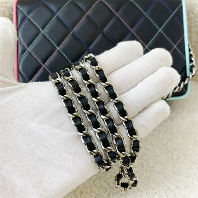 Chanel Seasonal Full Flap Wallet on Chain WOC in Black Lambskin SHW