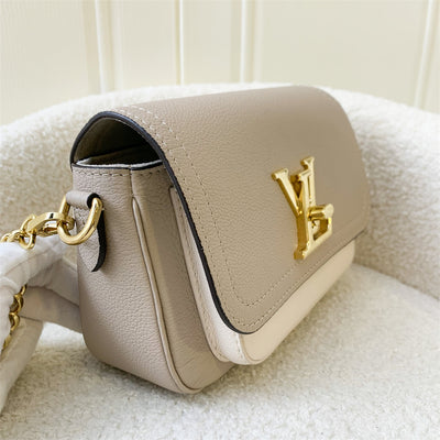 LV Lockme Tender in Grey Beige Greige Grained Calfskin and GHW