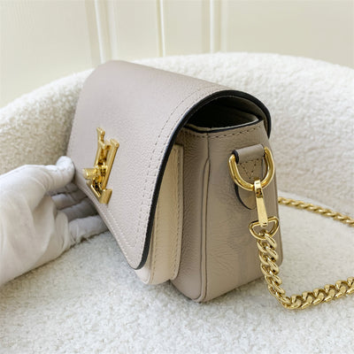 LV Lockme Tender in Grey Beige Greige Grained Calfskin and GHW