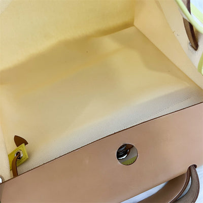 Hermes Herbag Zip 39 in Cream Canvas and Natural Leather