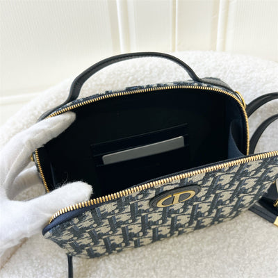 Dior 30 Montaigne Box Bag in Blue Oblique Canvas AGHW