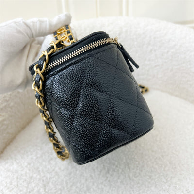 Chanel 22S "Pick Me Up" Top Handle Small Vanity in Black Caviar AGHW