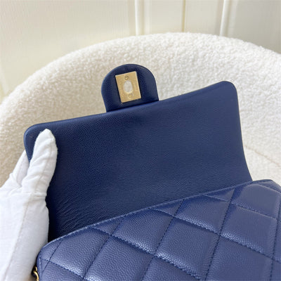 Chanel 22A Twist Your Buttons Small Flap in Navy Caviar and AGHW