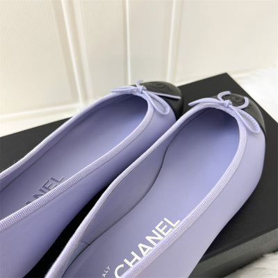 Chanel Classic Ballerina Pumps in 21K Lilac Lambskin Sz 37