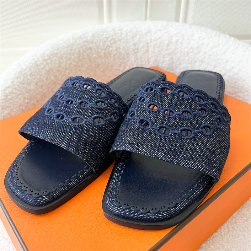 Hermes Denim Sandals Size 39