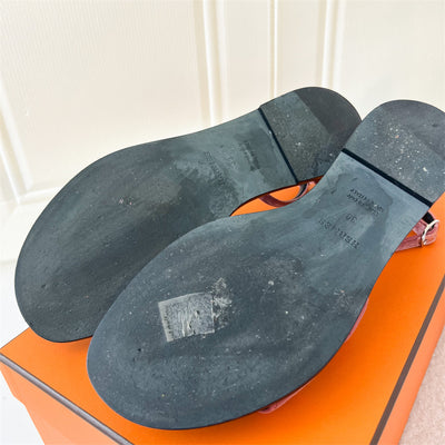 Hermes Santorini Velvet Sandals Size 39