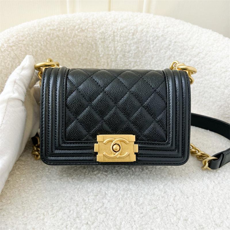 Chanel Mini 15cm Boy Flap in Black Caviar GHW