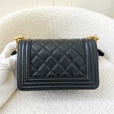 Chanel Mini 15cm Boy Flap in Black Caviar GHW