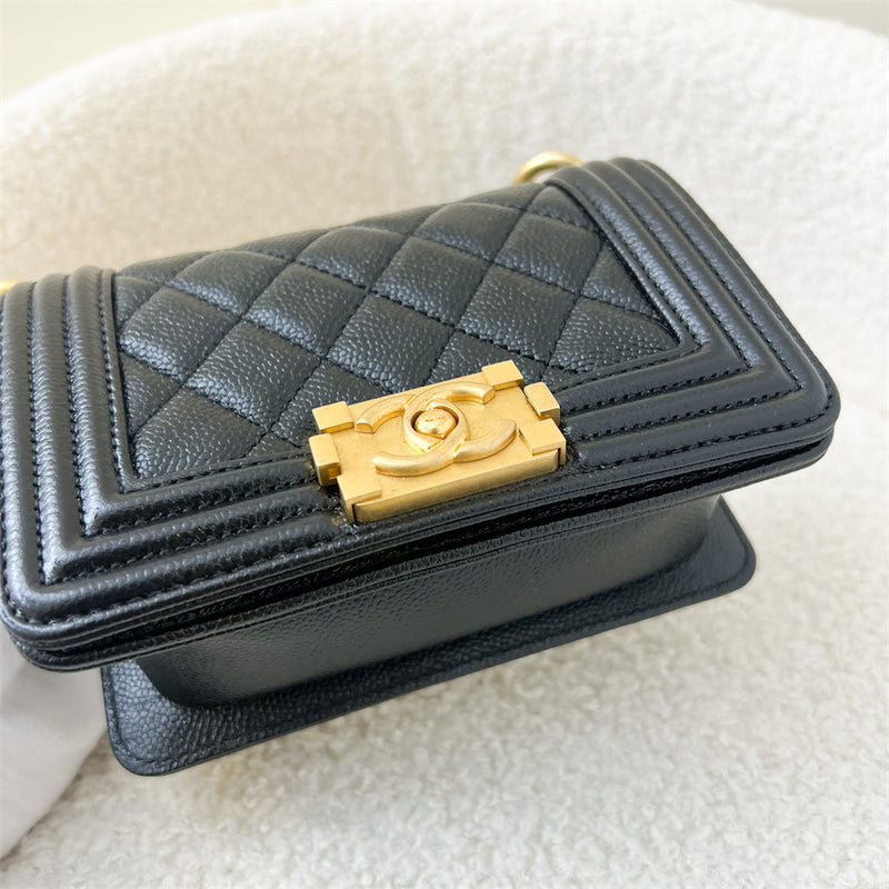 Chanel Mini 15cm Boy Flap in Black Caviar GHW