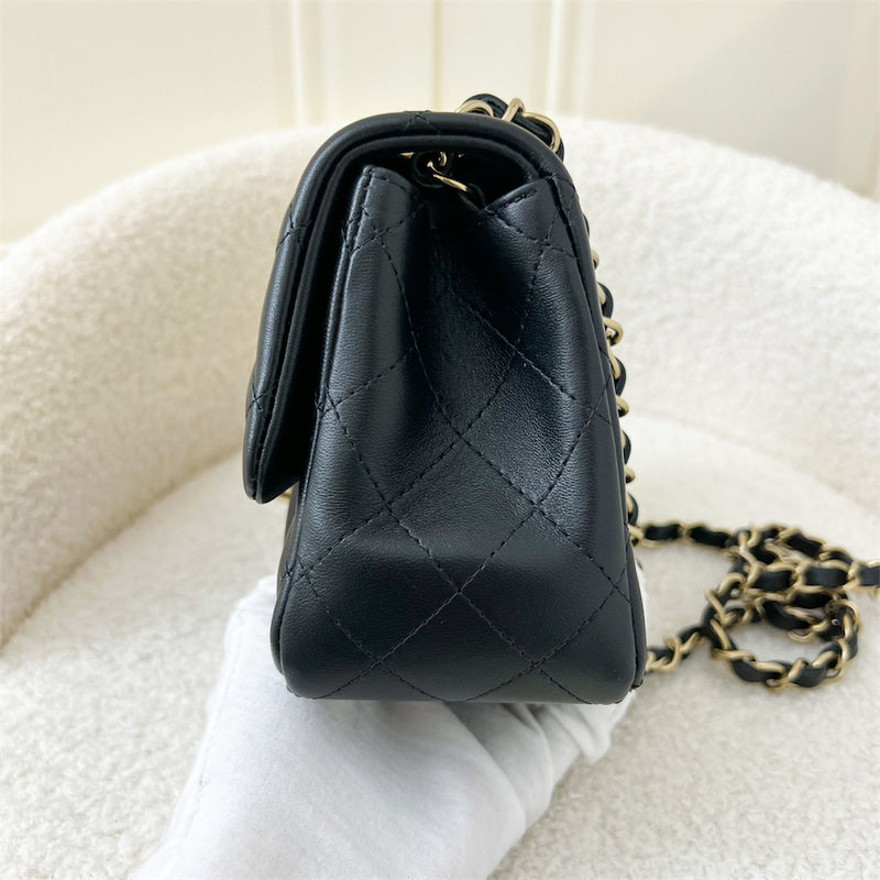 Chanel Classic Square Mini Flap in Black Lambskin LGHW