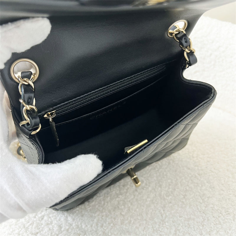 Chanel Classic Square Mini Flap in Black Lambskin LGHW