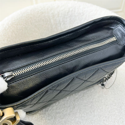 Chanel Small Gabrielle Hobo in Black Distressed Calfskin and 3 tone HW