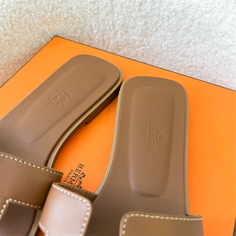 HERMES - ORAN SANDALS IN TAN LEATHER - SZ 39.5 - NEW IN BOX – RE.LUXE AU