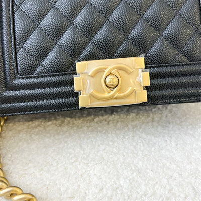 Chanel Small 20cm Boy Flap in Black Caviar AGHW